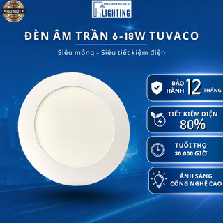 Đèn LED Âm Trần Siêu Mỏng Tuvaco 6W 9W 12W 18W | Đèn Âm Trần Ánh Sáng Trắng & Vàng, Tiết Kiệm Điện, BH 1 Năm