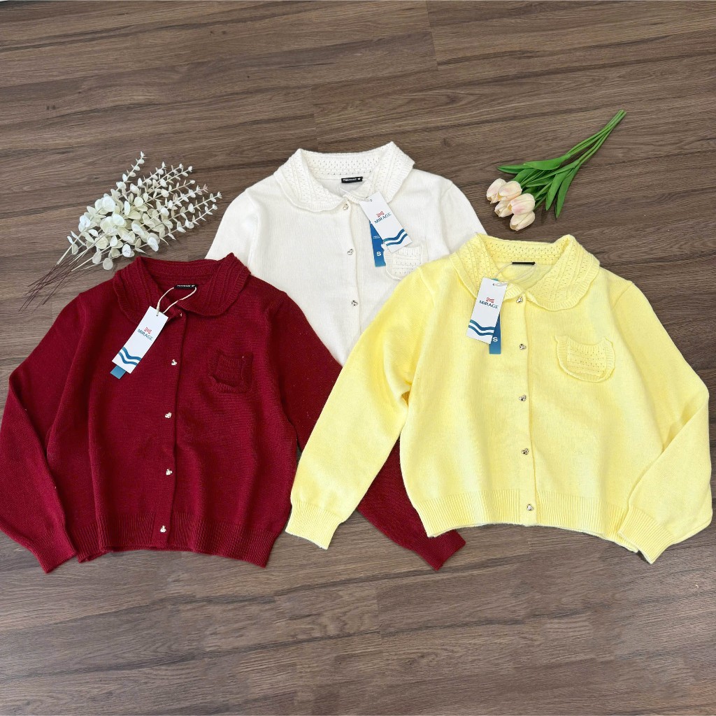 Áo Khoác Cardidgan Mirage Túi Thêu Xinh Xắn Local Brand Chất Len Mềm Mịn.