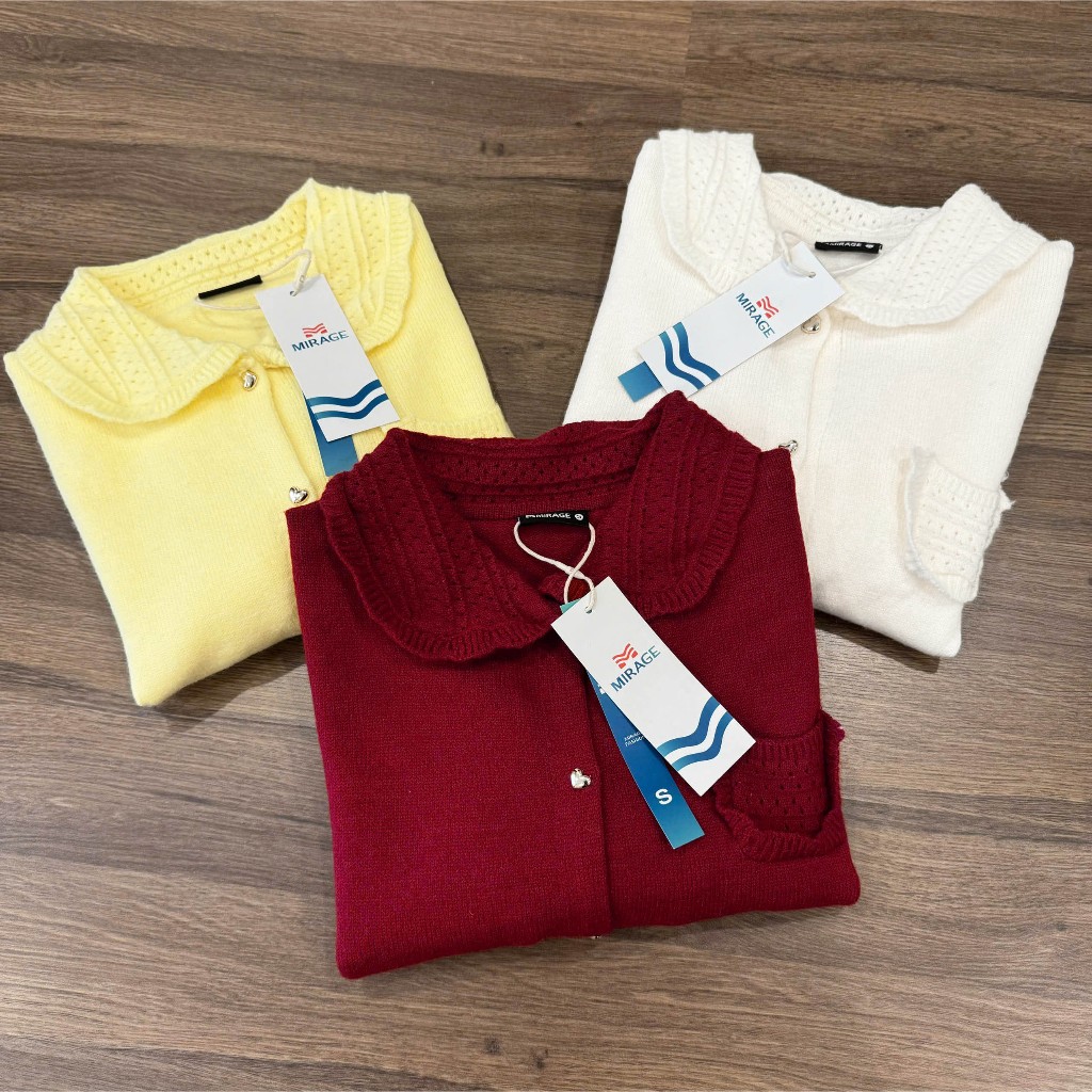 Áo Khoác Cardidgan Mirage Túi Thêu Xinh Xắn Local Brand Chất Len Mềm Mịn.
