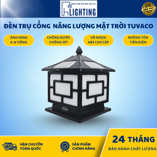 Đèn Trụ Cổng Năng Lượng Mặt Trời Hình Vuông,chất liệu nhựa ABS chống nước chịu nhiệt để ngoài trời