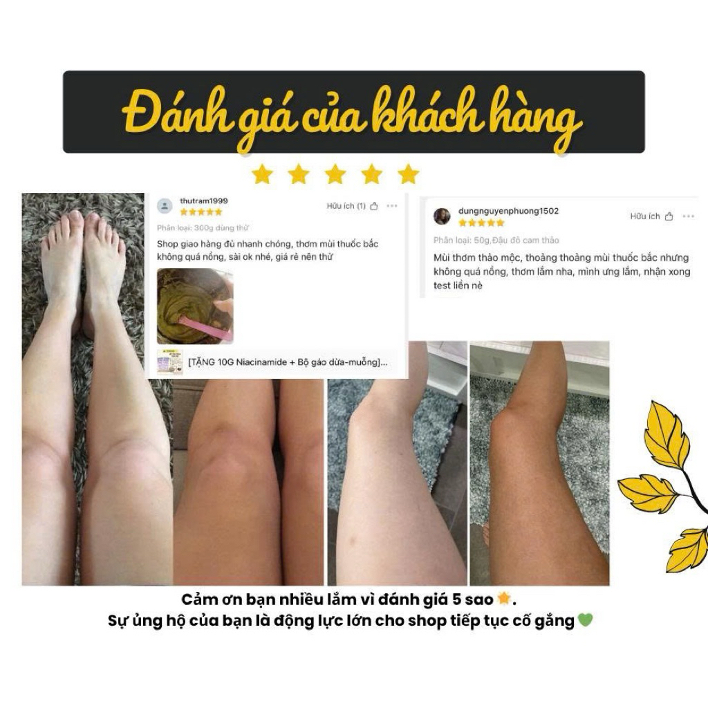 Bột Diệp Mộc: trà xanh, yến mạch, cam thảo, cám gạo, sữa non + Tặng 10g niacinamide - BỘT Ủ TRẮNG DA HANDMADE