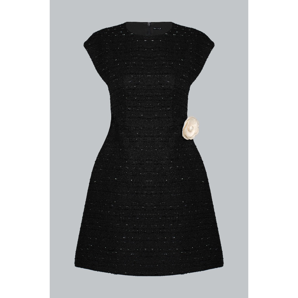 Đầm Cổ Tròn Tay Chờm Đắp Ren 1F19.2509TW Váy Tiệc Dáng A Phong Cách Little Black Dress RetroThiết Kế Bởi JM Dress Design