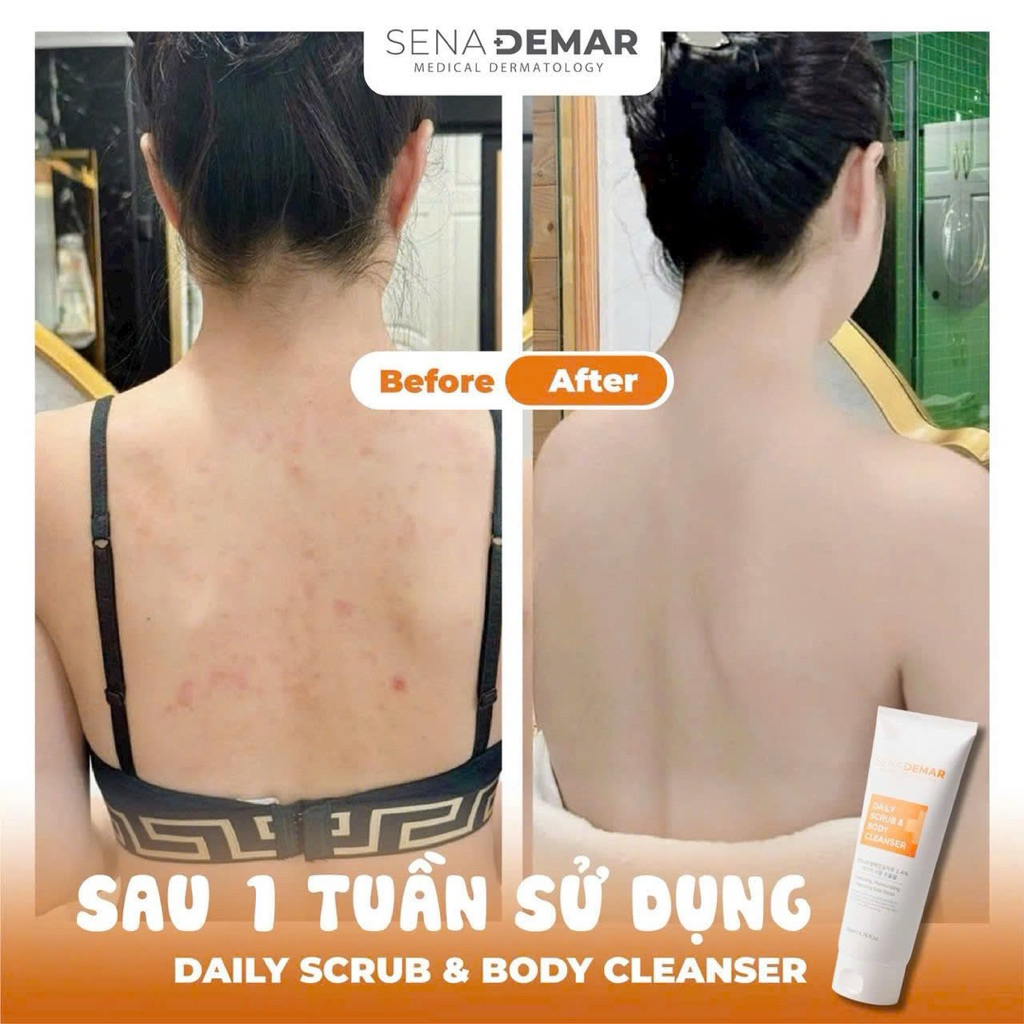 Sữa tắm SENA DEMAR DAILY SCRUB & BODY CLEANSER 200ml hạn 2028 muối tắm senademar IS451