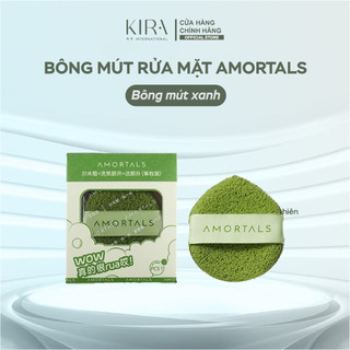 Bông mút rửa mặt Amortals 2 mặt – Dáng giọt nước tiện lợi, làm sạch hiệu quả
