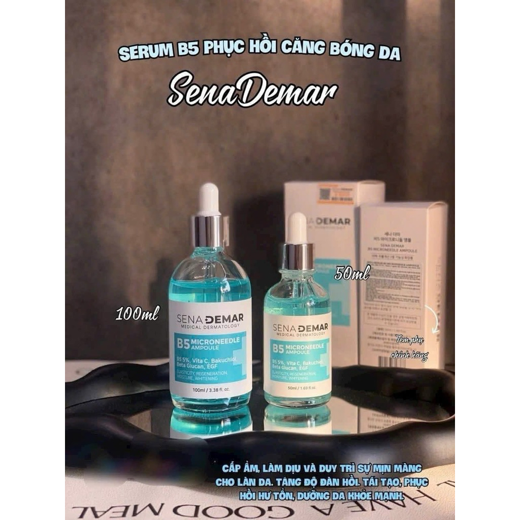 Serum B5 sena demar b5 microneedle ampoule giúp dưỡng ẩm, giảm nhăn, 50ml/100ml - hạn 2028 serum b5 senademar  IS362