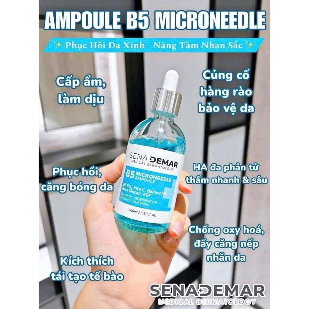 Serum B5 sena demar b5 microneedle ampoule giúp dưỡng ẩm, giảm nhăn, 50ml/100ml - hạn 2028 serum b5 senademar  IS362