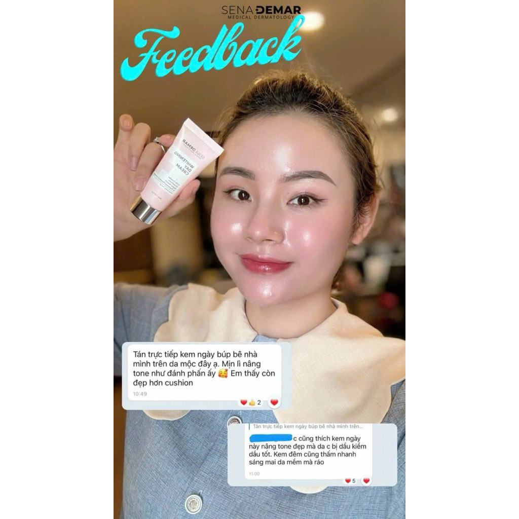 Kem ngày Sena demar whitening day cream 50ml/tuýp - hạn 2028 Hàn Quốc kem ngày senademar  IS452