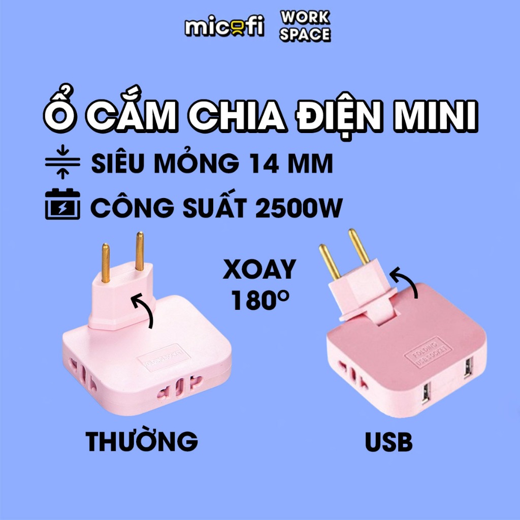 Ổ Cắm Điện Đa Năng Micofi Mini, Ổ Điện Nhiều Lỗ Cắm Chịu Tải, Ổ Chia ...