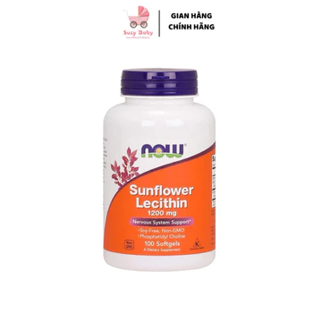 Viên uống chống tắc tia sữa Lecithin 1200mg Now Sunflower Lecithin 100v, Suzy baby
