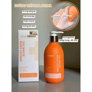 Kem body Sena demar 10X white body lotion 300g hạn 2028 Hàn Quốc làm trắng dưỡng ẩm kem body senademar TN203