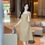 Đầm thiết kế BEMINE cổ vuông dáng chữ A phù hợp đi làm-MT11200