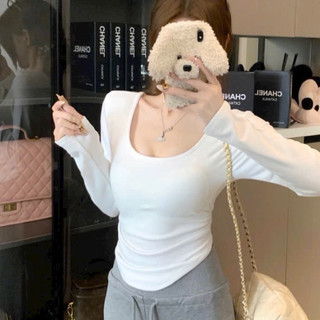 LT - Áo thun nữ cổ u sâu phối lưng ren, thun dài tay siêu giãn free size 1325