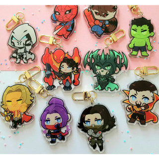 2.5 Inch Double Sided Marvel Rivals Epoxy Keychains - Hela/Winter Soldier/Psylocke/Doctor Strange/Moon Knight/Spiderman