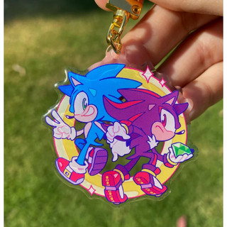 Sonic/Shadow & Sonic/Amy keychains