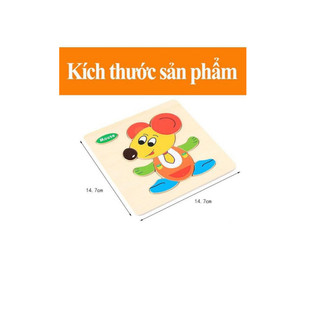 Bộ Xếp Hình Gỗ Nổi 3D Hình Thú Cho Bé (Đồ Chơi Thông Minh)