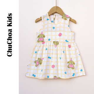Váy Lanh bé gái, Đầm Lanh bé gái sát nách dáng suông ChuChoaKids [VBC26]