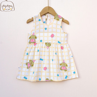 Váy Lanh bé gái, Đầm Lanh bé gái sát nách dáng suông ChuChoaKids [VBC26]