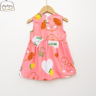 Váy Lanh bé gái, Đầm Lanh bé gái sát nách dáng suông ChuChoaKids [VBC26]
