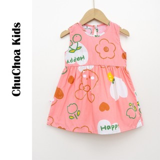 Váy Lanh bé gái, Đầm Lanh bé gái sát nách dáng suông ChuChoaKids [VBC26]