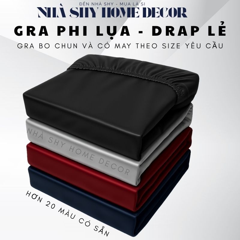 Grap Phi Lụa Mát Mịn Cao Cấp - 1 Tấm Gra Giuờng Lẻ - Đủ Size - Nhận Làm Theo Yêu Cầu - Nhà Shy Home Decor