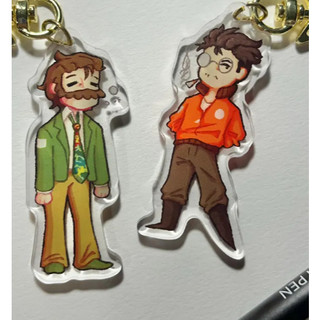 Disco Elysium Keychain | Video Game Charm | Harry DuBois Charm | Kim Kitsuragi Keychain | Kim and Harry Keychains | Cool