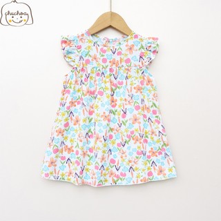 Váy Lanh bé gái, Đầm Lanh bé gái cánh tiên dáng suông ChuChoaKids [VBC32]