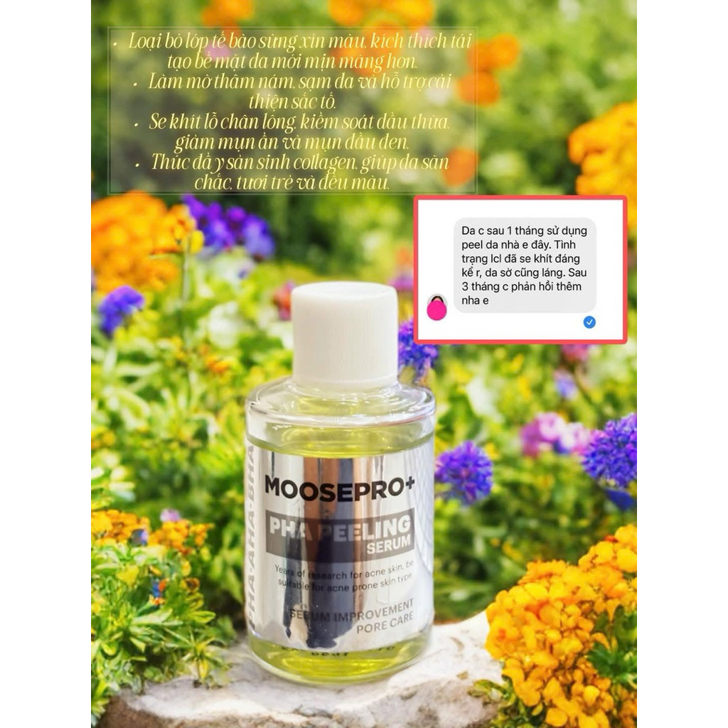 (Chiết 5ml) peel da moosepro PHA peeling serum Hàn Quốc hạn 2028 phục hồi bản mới thay thế peel da moose+ IS433