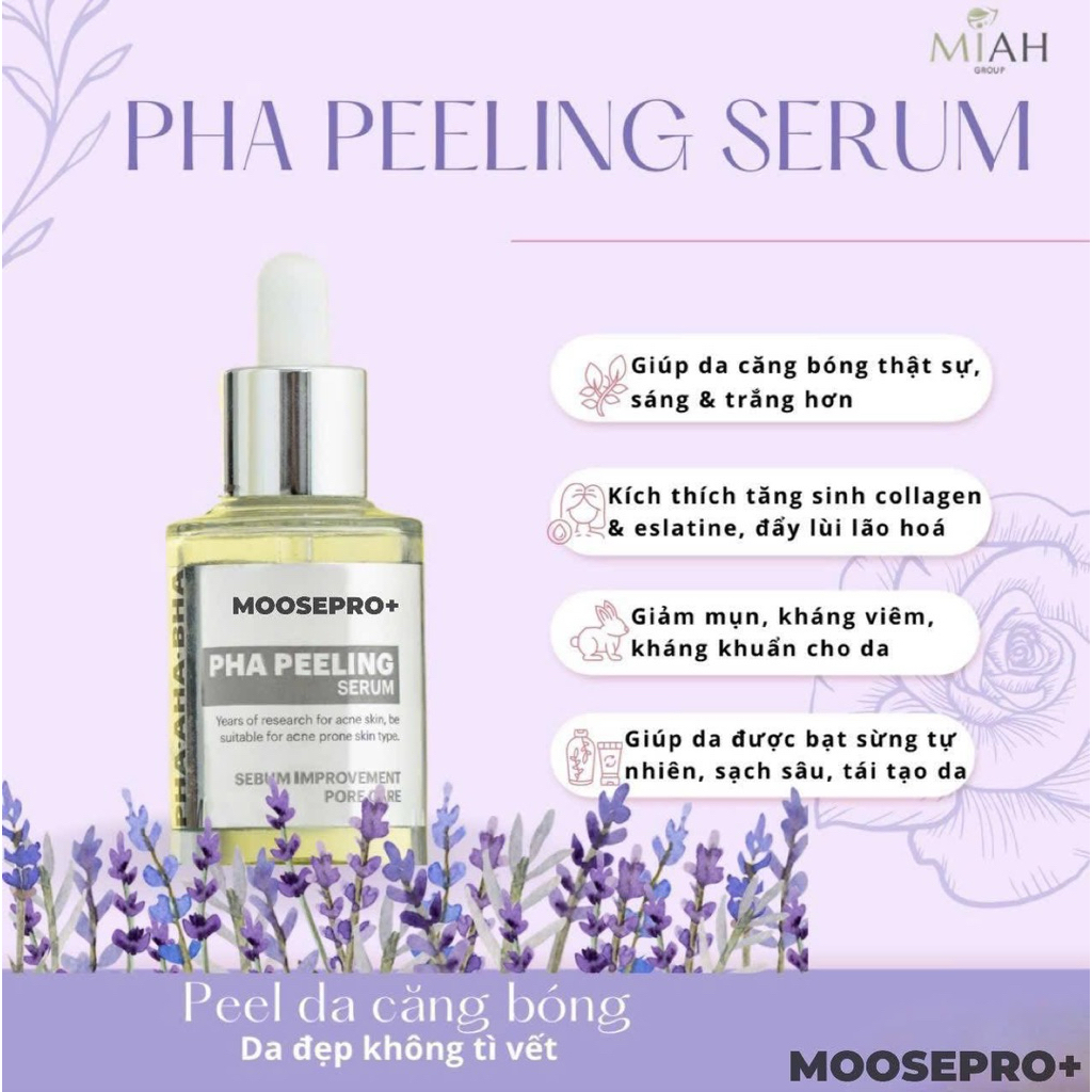 Serum peel da Moosepro+ PHA peeling serum 30ml - hạn 2028 Hàn Quốc  IS430