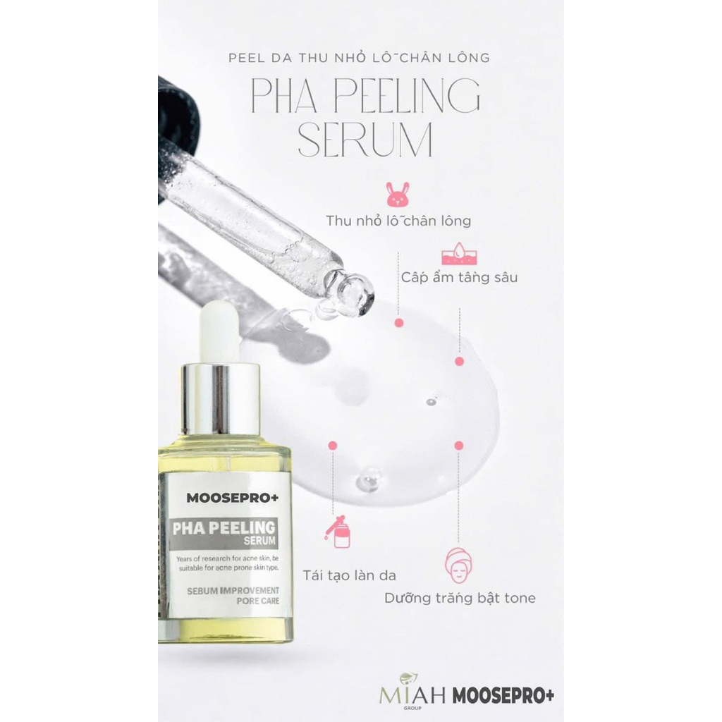 (Chiết 5ml) peel da moosepro PHA peeling serum Hàn Quốc hạn 2028 phục hồi bản mới thay thế peel da moose+ IS433