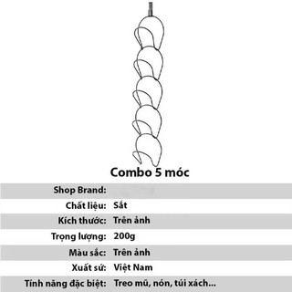 Móc Treo Mũ, Khăn, Túi Xách Và Quần Áo 5 Tầng, Móc Treo Sau Cánh Cửa Đa Năng Chất Liệu Thép Không Gỉ