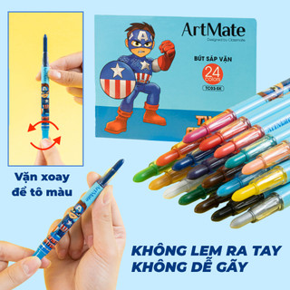 Bút Sáp Vặn Sáp Màu Hữu Cơ CLASSMATE Hạn Chế Gãy, Sáp Màu Không Bẩn Tay Màu Sắc Tươi Sáng Vẽ Tranh Tô Màu