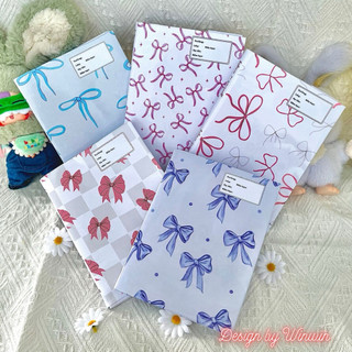 (COMBO 5 Tờ Giấy BÓNG in ảnh) Giấy bao tập, giấy bao vở, bao sách chủ đề Nơ cute | by Winwin