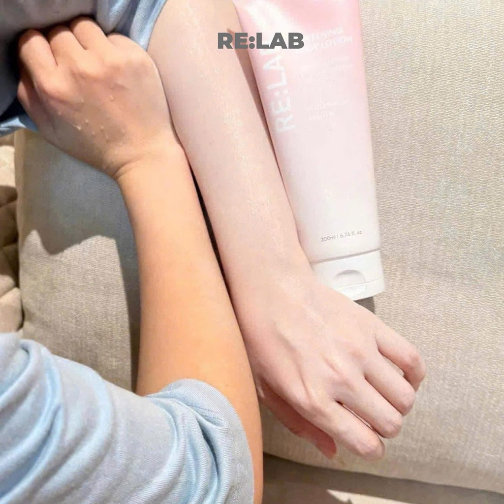 Kem body relab Re:Lab Whitening Body Lotion lọ 200ml date 2028 dưỡng trắng nâng tông  IS445