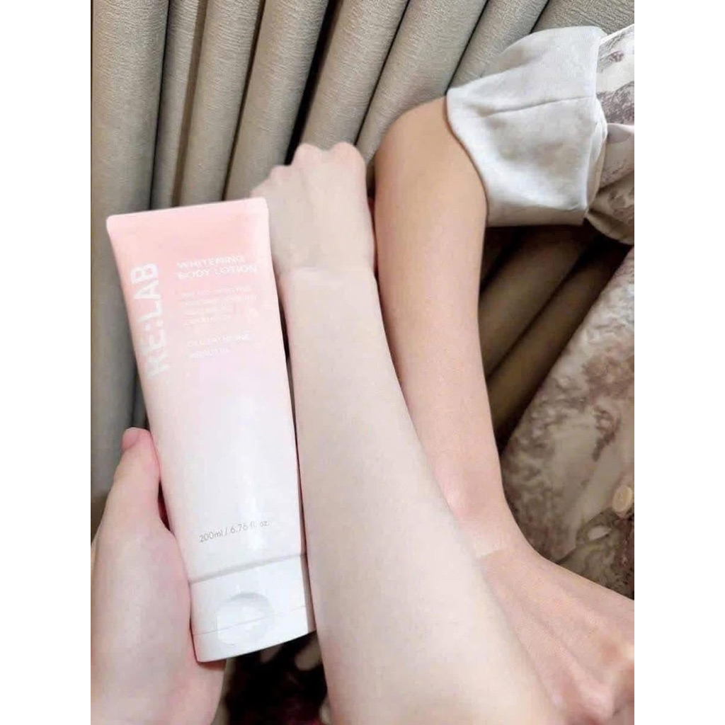 Kem body relab Re:Lab Whitening Body Lotion lọ 200ml date 2028 dưỡng trắng nâng tông  IS445
