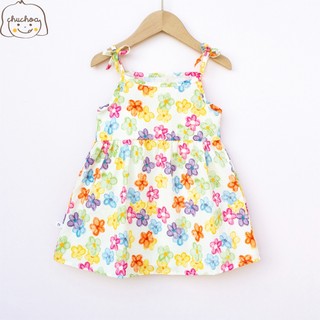 Váy bé gái, đầm bé gái 2 dây vải Thô Cotton dáng suông thoáng mát ChuChoaKids [VBC31]