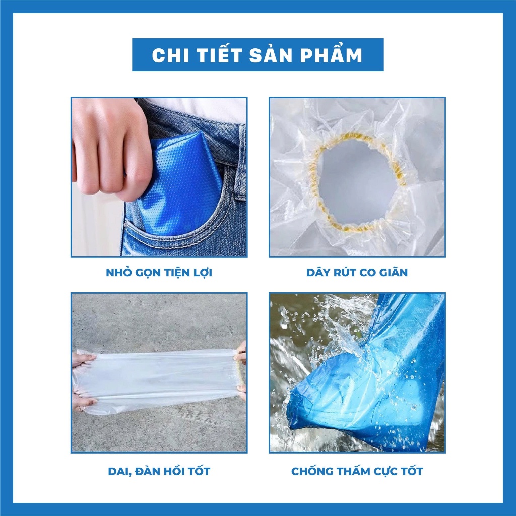 Ủng đi mưa, ủng lội nước Nilon bọc giày, bọc dép đi mưa siêu tiện lợi, chống thấm tốt - Một Ngày Mưa
