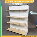 Kệ Gỗ Trưng Bày (1 mặt) - Lưng Tôn Kín - Dài 120 x Rộng 35 x Cao 150 x 4 tầng Mâm Gỗ - Kệ Phú Thuận — ảnh 1