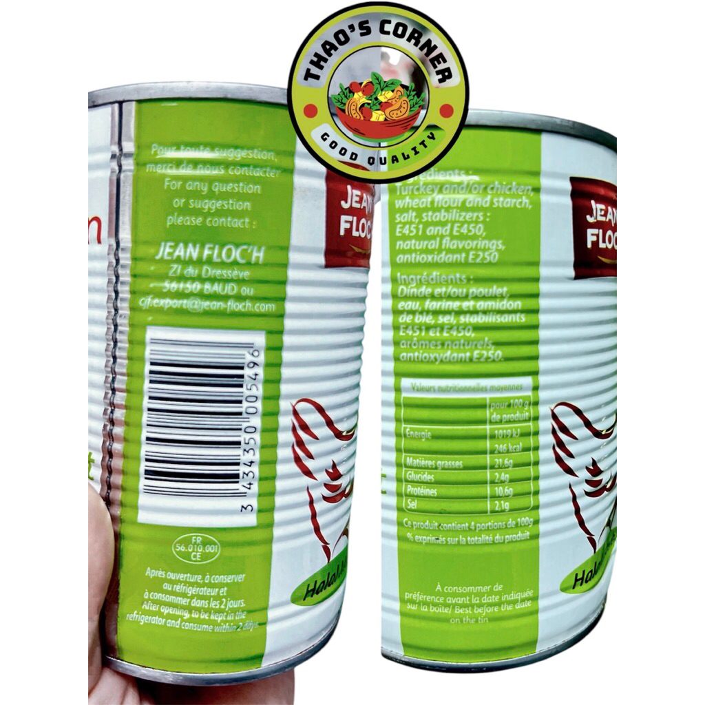 {Date 2028} Pate Gà [Chicken Luncheon Meat] Jean Floc’h 400g - Pháp (Thịt gà)
