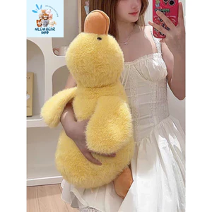 Gấu Bông Vịt Vàng, hồng, trắng Lông Kim Chồn size 40cm Mềm Mại, Dễ Thương gấu vịt cạp cạp