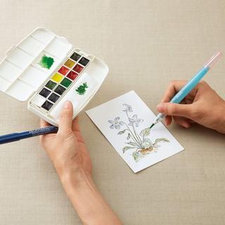 KURETAKE ZIG và SAKURA - Bộ Màu Nước Nhật Bản Kèm Cọ ♥ Transparent Watercolor Set 12/14/18 ♥ Japan Portable Travel Kit