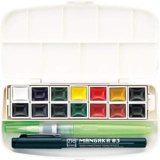 KURETAKE ZIG và SAKURA - Bộ Màu Nước Nhật Bản Kèm Cọ ♥ Transparent Watercolor Set 12/14/18 ♥ Japan Portable Travel Kit