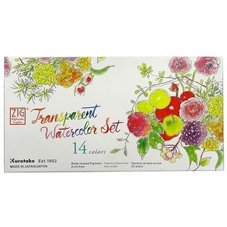 KURETAKE ZIG và SAKURA - Bộ Màu Nước Nhật Bản Kèm Cọ ♥ Transparent Watercolor Set 12/14/18 ♥ Japan Portable Travel Kit