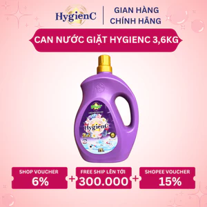 Nước Giặt Đậm Đặc HygienC Plus 3,6Kg/ Can Hương Nước Hoa - Sạch Vết Bẩn, Lưu Hương Bền Lâu