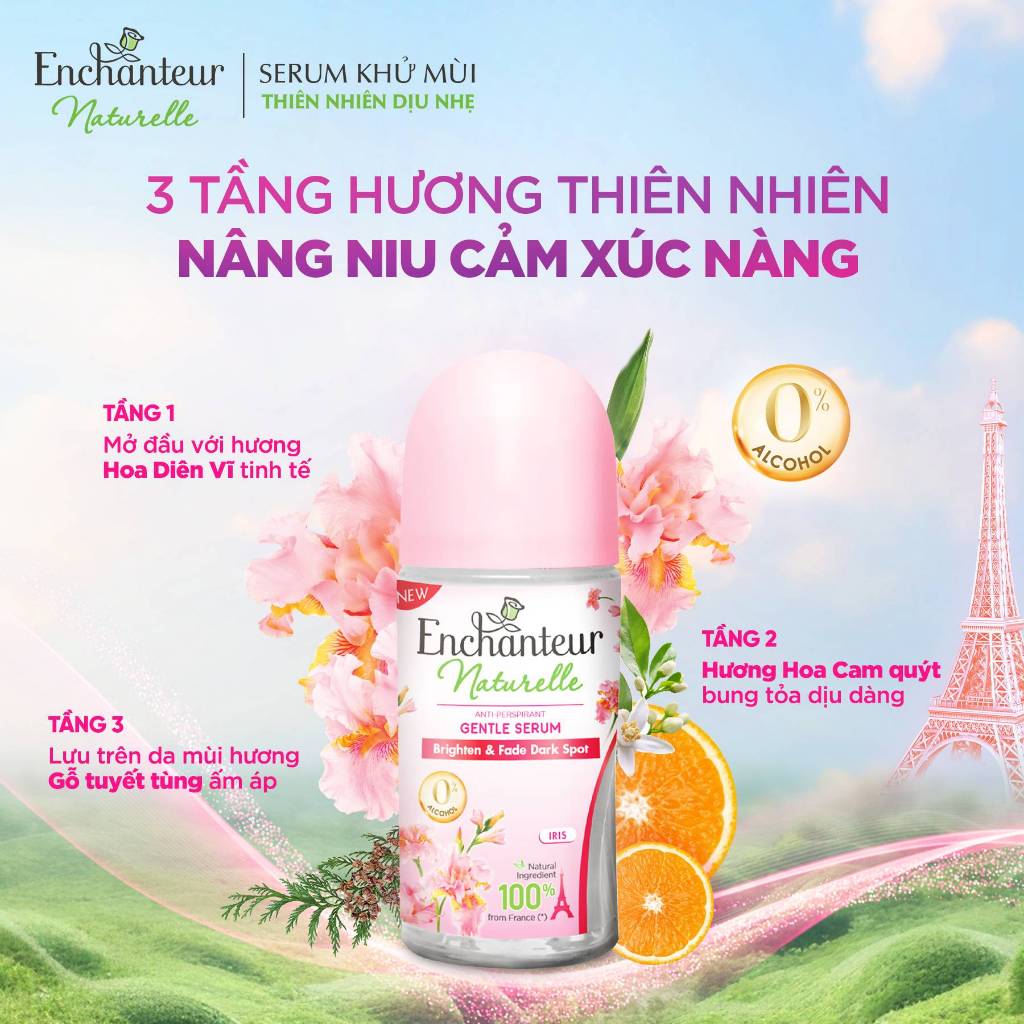 [VHL x Enchanteur] COMBO 2 Lăn khử mùi tinh chất Serum Enchanteur ( 50ml x 2 ) tặng 1 lăn 40ml