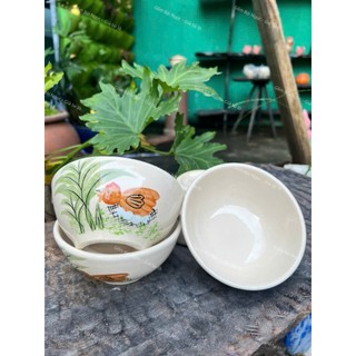 Chén Ăn Cơm Vẽ Hoa/Hạc/Gà Cao Cấp 13cm - Hàng Đẹp Không Chấm Chân - Gốm Xưa Lái Thiêu Cho Người Hoài Niệm