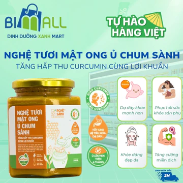 Nghệ tươi mật ong ủ chum sành Nghệ Sành giàu hoạt chất curcumin từ nghệ, không hăng, vị ngọt dịu nhẹ Hũ 500ml