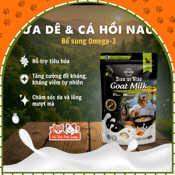 [COMBO 10 Gói] Pate Bite Of Wild Sữa Dê Cao Cấp 70g