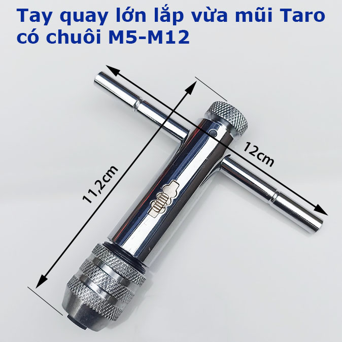 Tay Quay Taro Ren Tự Động CR-V – Lắp Mũi Taro M3–M8/M12