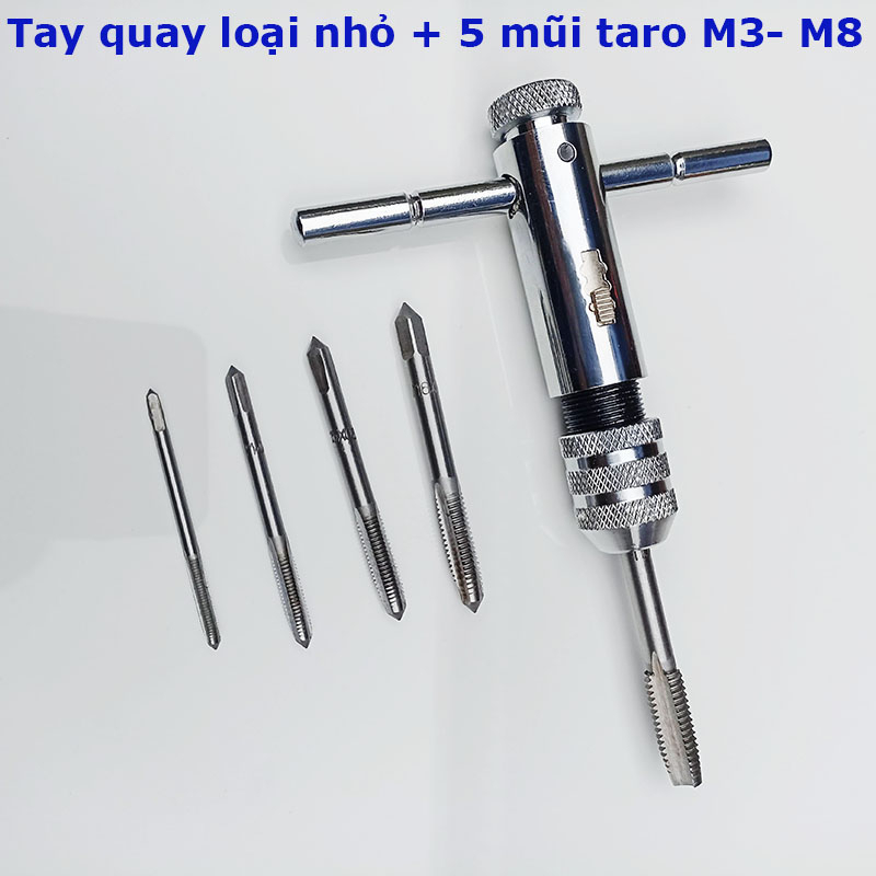Tay Quay Taro Ren Tự Động CR-V – Lắp Mũi Taro M3–M8/M12
