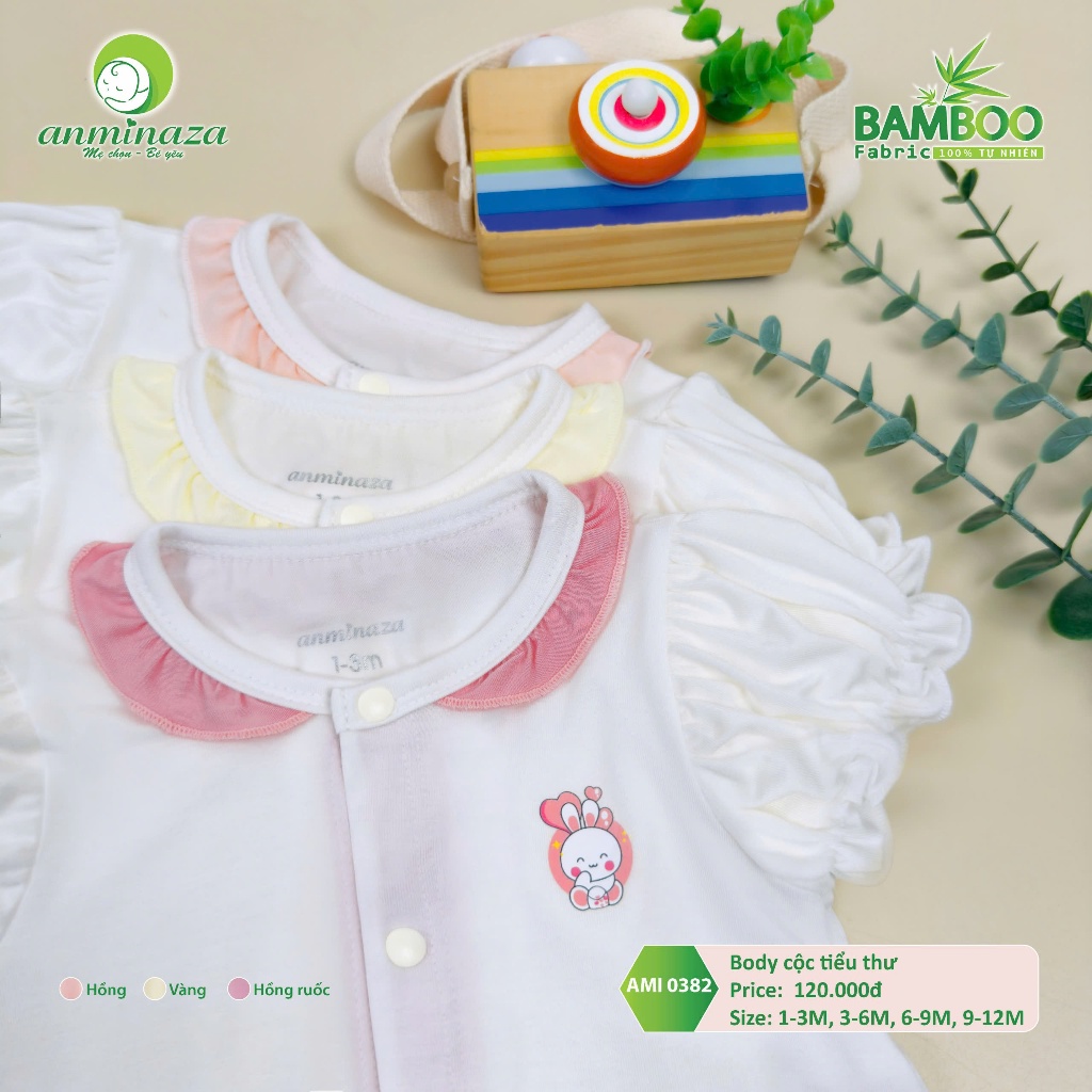 Body Cộc Tay Tiểu Thư Anminaza Cổ Yếm Xinh Yêu Điệu Đà Vải Sợi Tre Mềm Mại - Hàng Chính Hãng AMI0382